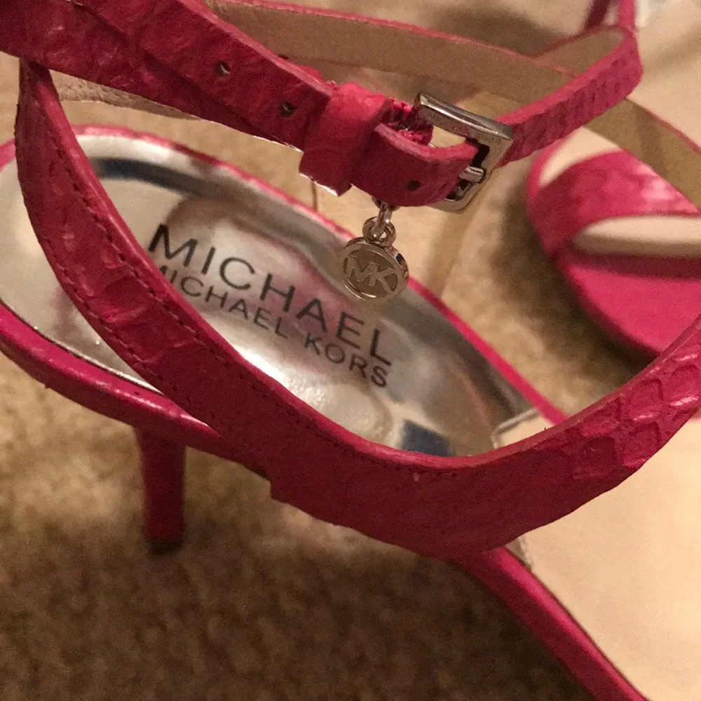 Michael Kors Hot Pink Strappy Heeled Sandals